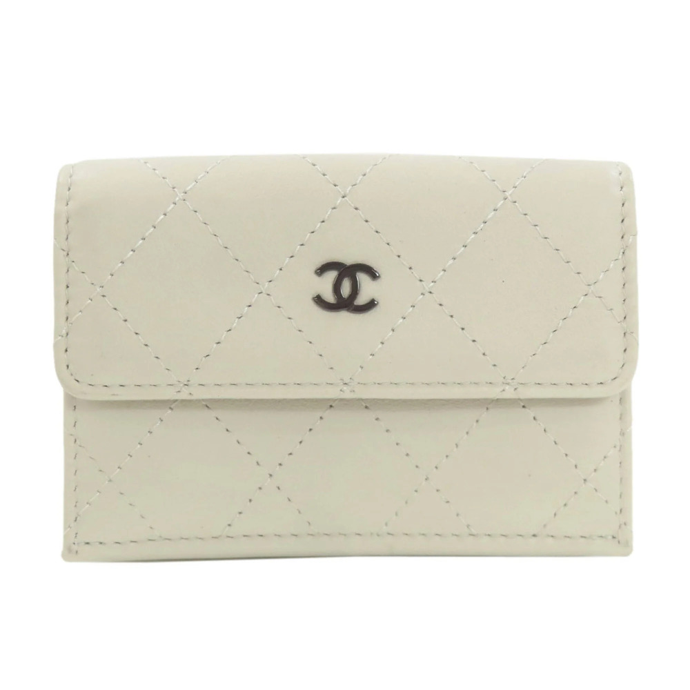 CHANEL Gray Logo Wallet